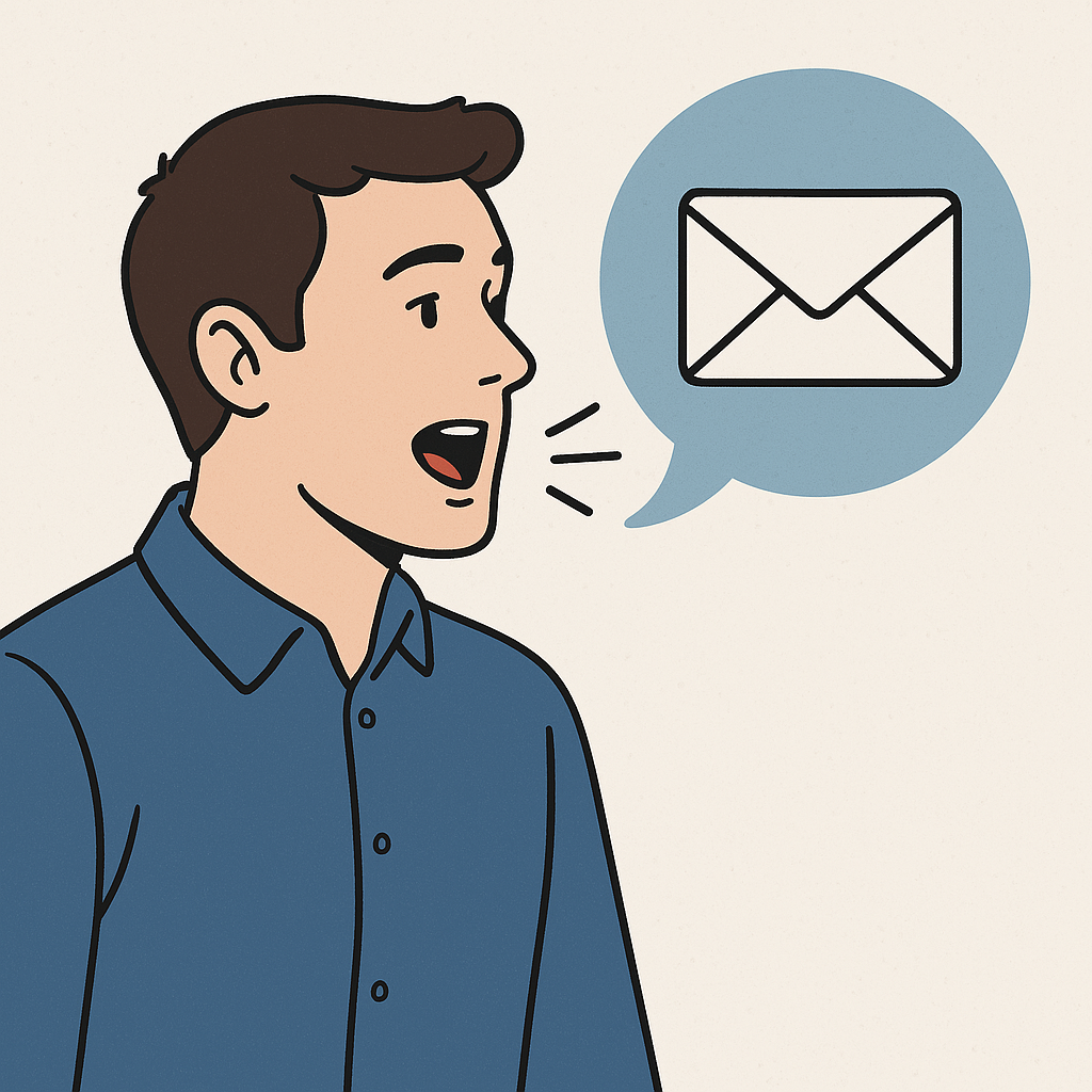 Example of a professionally formatted email generated from voice